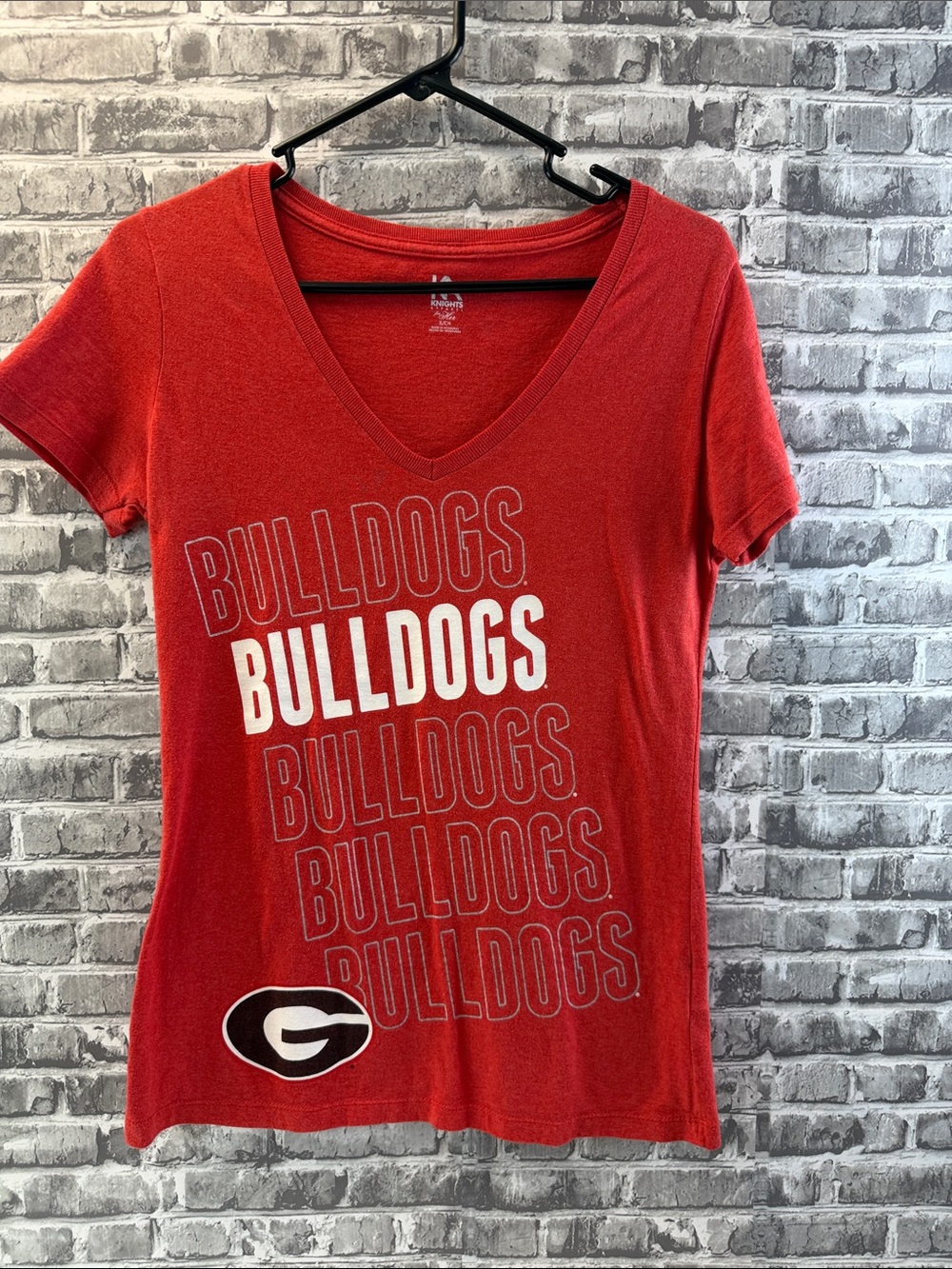 Georgia Bulldogs Women's Red V-Neck Tee